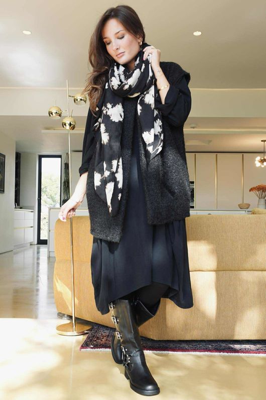 Donegal Cotton Jersey Sac Dress Black /18 =
